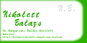 nikolett balazs business card